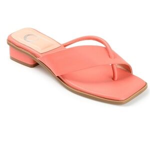 Journee Collection Mina Coral Sandals with Modern Square Toe- 8.5M